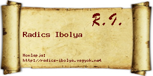 Radics Ibolya névjegykártya
